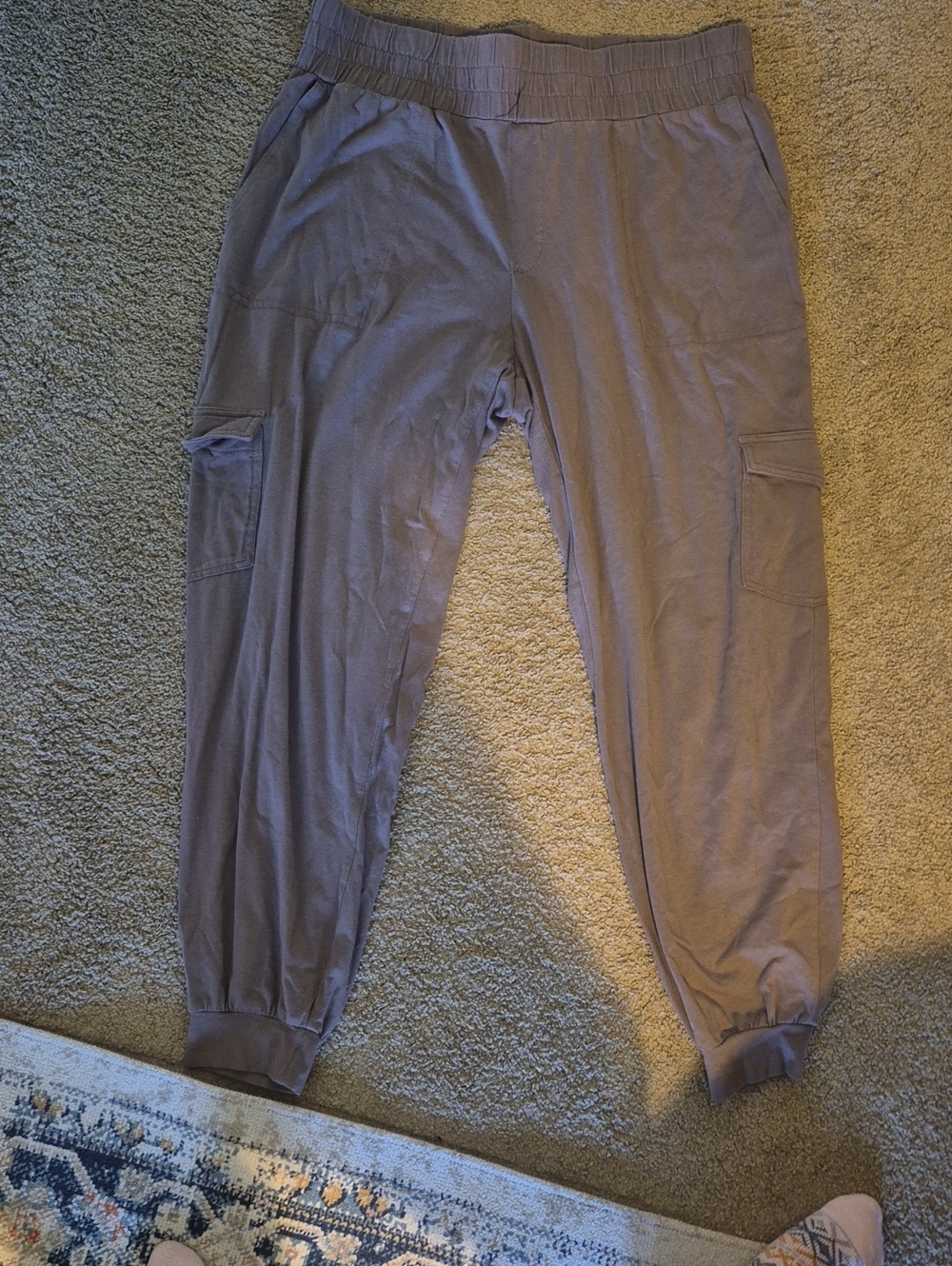 AnyBody Women's Cargo Joggers in Mauve Gray